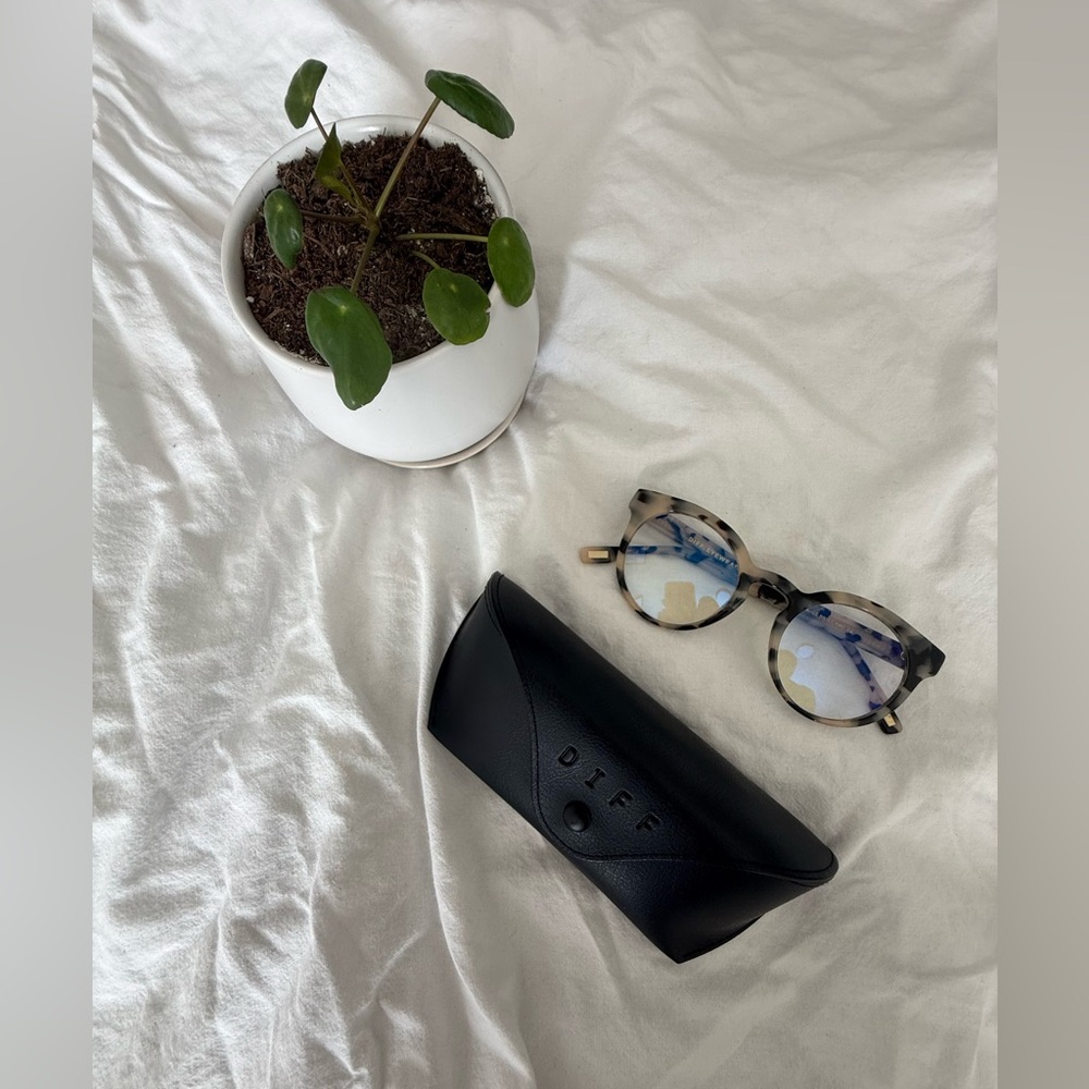 Diff Eyewear Leopard Print Blue Light Glasses